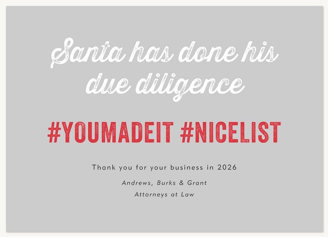 Due Diligence Business Holiday Cards