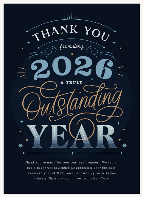 Outstanding Year Business Holiday Cards