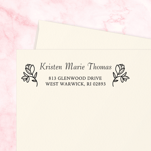 Etched Rosebuds | Custom Rubber Stamps
