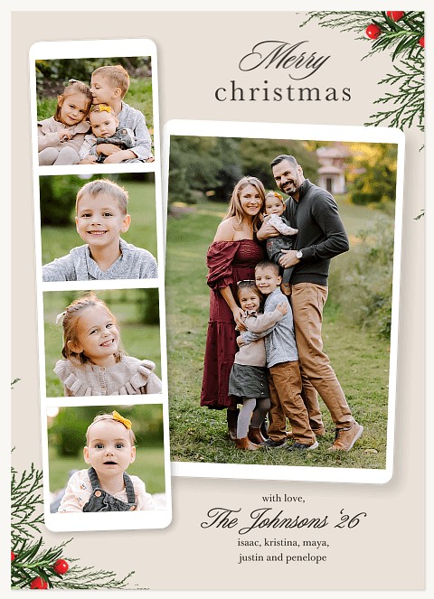 Pine Portraits Personalized Holiday Cards
