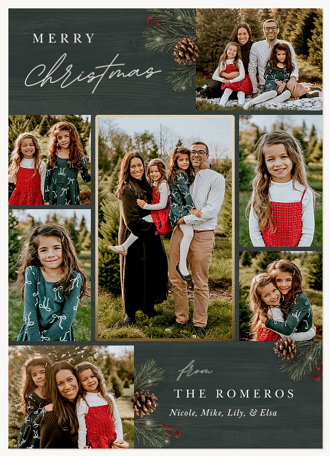 Rustic Pinecones Personalized Holiday Cards
