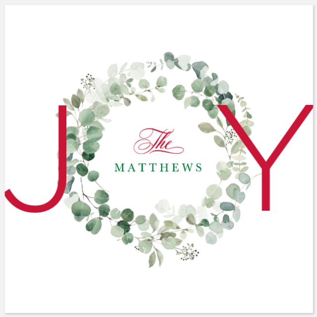 Joy Wreath Holiday Photo Cards