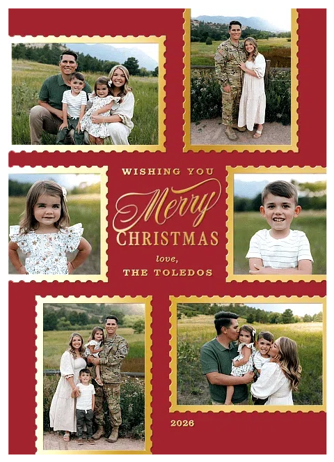 Stamp Album Personalized Holiday Cards