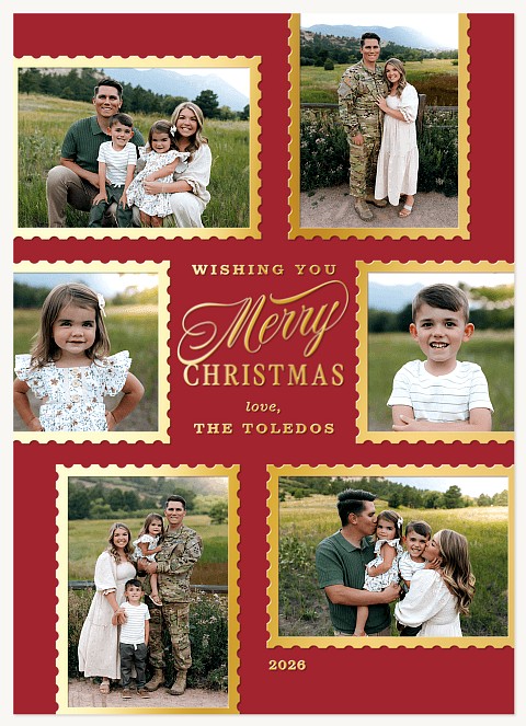 Stamp Album Personalized Holiday Cards