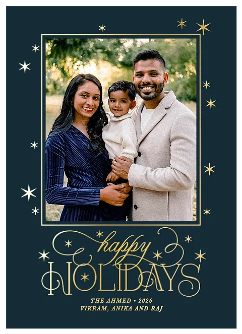 Sparkle & Flourish Personalized Holiday Cards