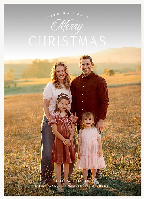 Simple Curve Personalized Holiday Cards
