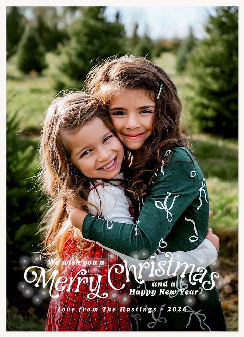 Glowing Wave Personalized Holiday Cards