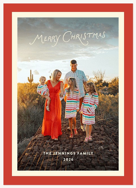 Simple Borders Personalized Holiday Cards
