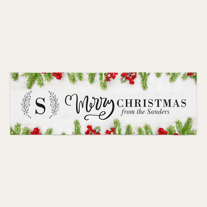 Classic Mistletoe Holiday Banner Custom Banners
