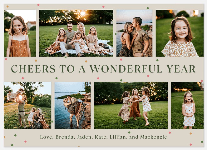 Cheery Confetti Holiday Photo Cards