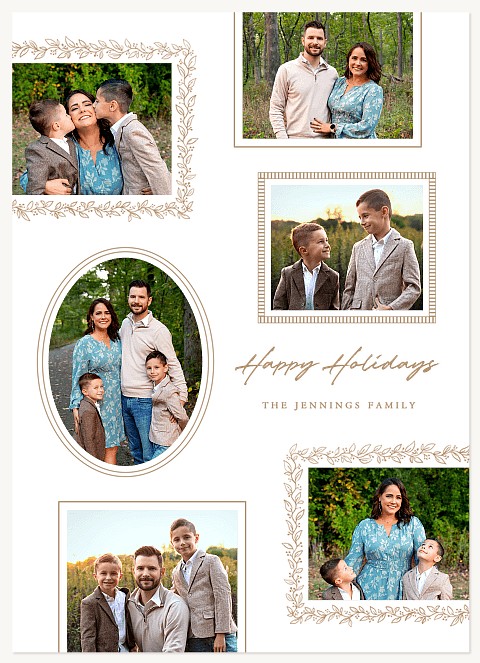 Golden Frames Personalized Holiday Cards