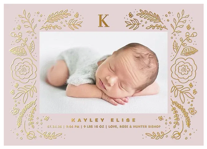 Sweet Floral Baby Announcements