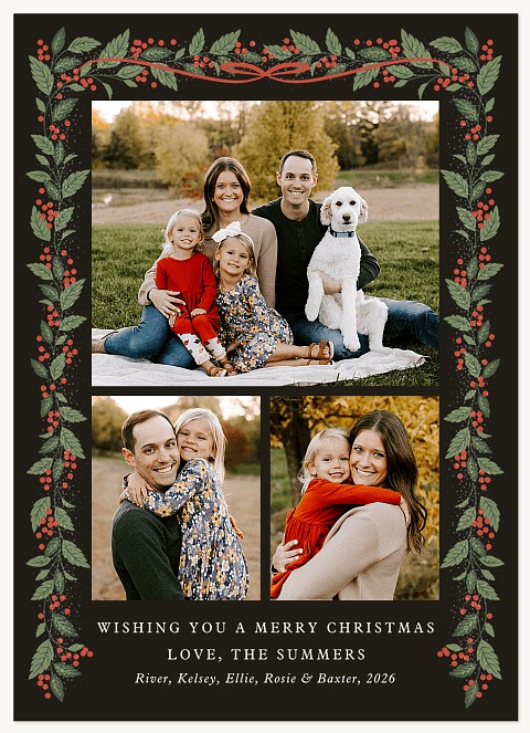 Garland Trio Personalized Holiday Cards