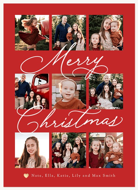 Many Photos Personalized Holiday Cards