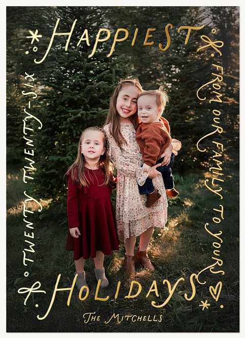 Doodle Words Personalized Holiday Cards