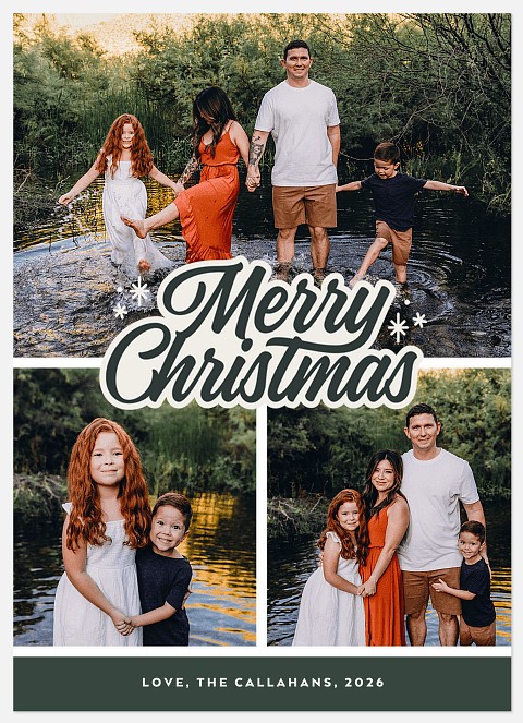Center Sticker Holiday Photo Cards
