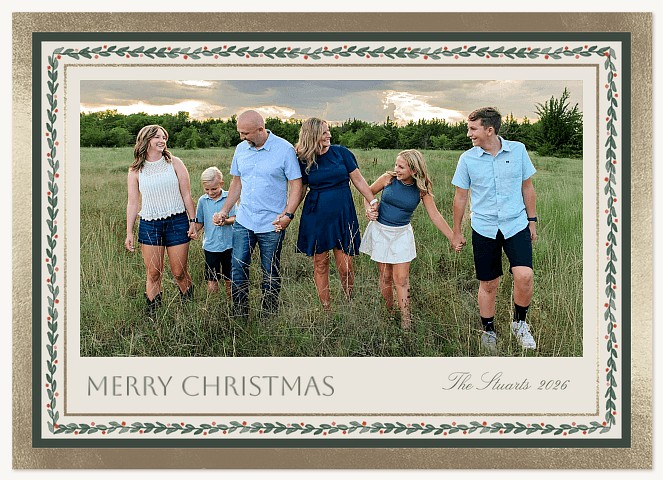 Greenery Garland Personalized Holiday Cards