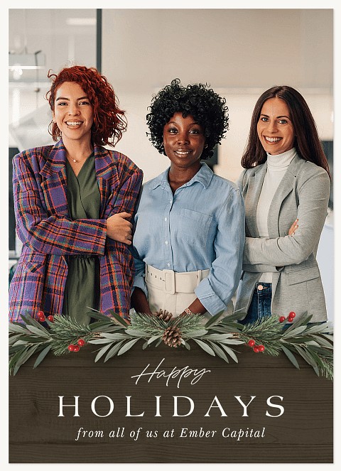Rustic Woodland Business Holiday Cards