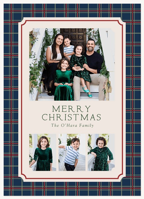 Fireside Plaid Personalized Holiday Cards
