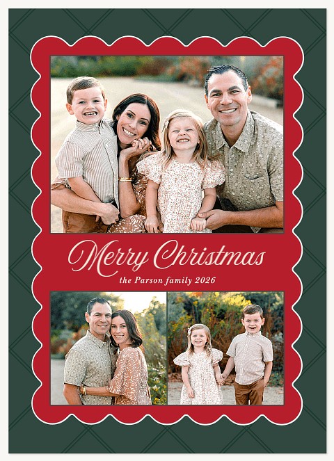 Classic Scallop Personalized Holiday Cards