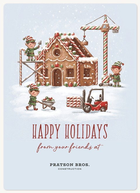 Elf Construction Holiday & Christmas Magnet Cards