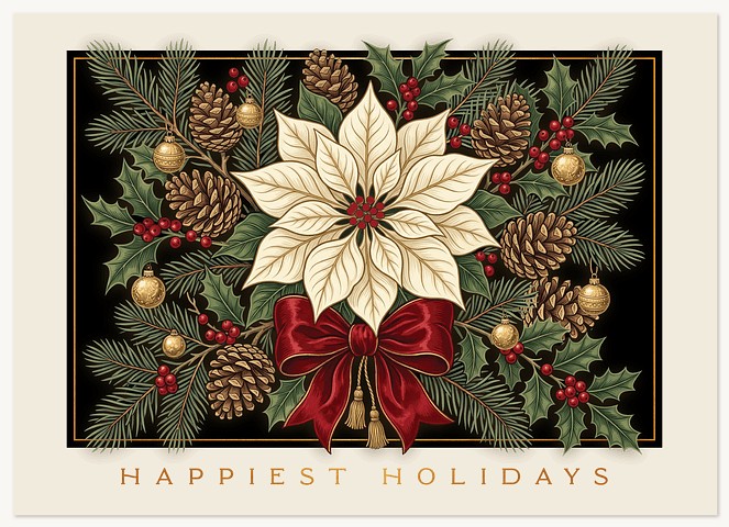 Lovely Poinsettia Business Holiday Cards