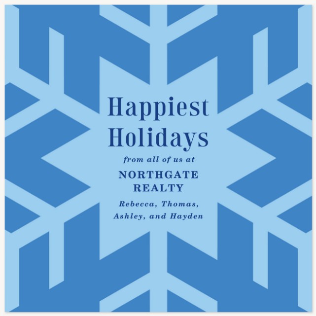 Minimal Snowflake Business Holiday Cards