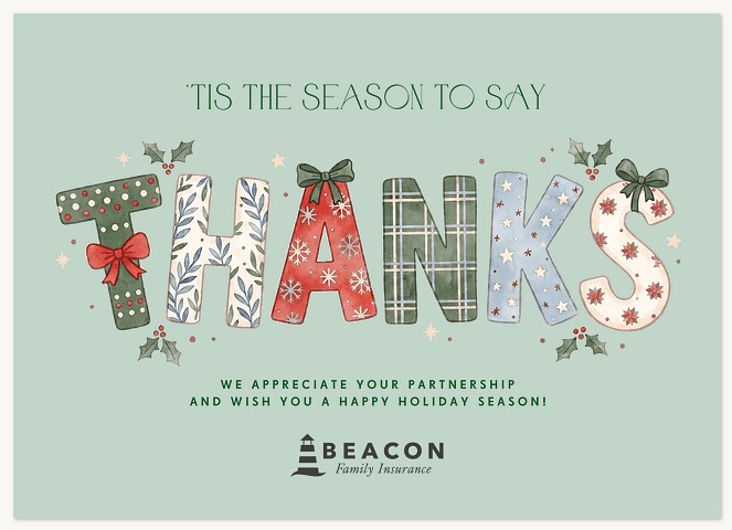 Patchwork Thanks Business Holiday Cards