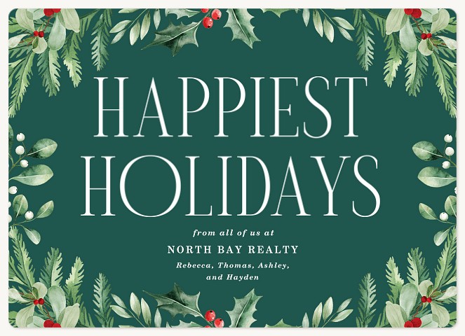 Evergreen Elegance Holiday & Christmas Magnet Cards