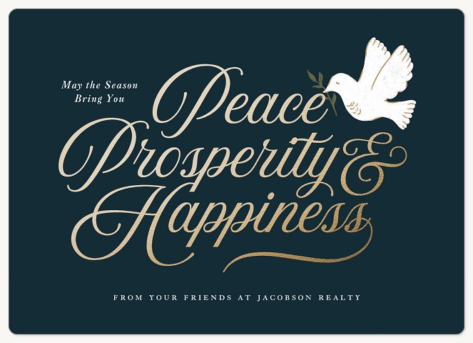 Peace Prosperity Happiness Holiday & Christmas Magnet Cards