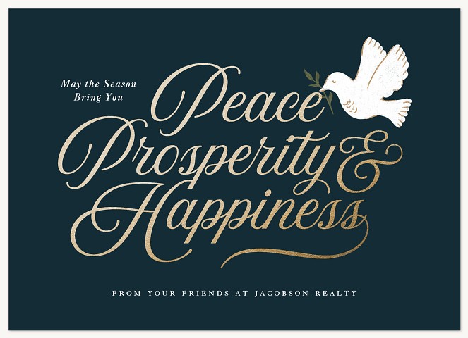 Peace Prosperity Happiness Business Holiday Cards