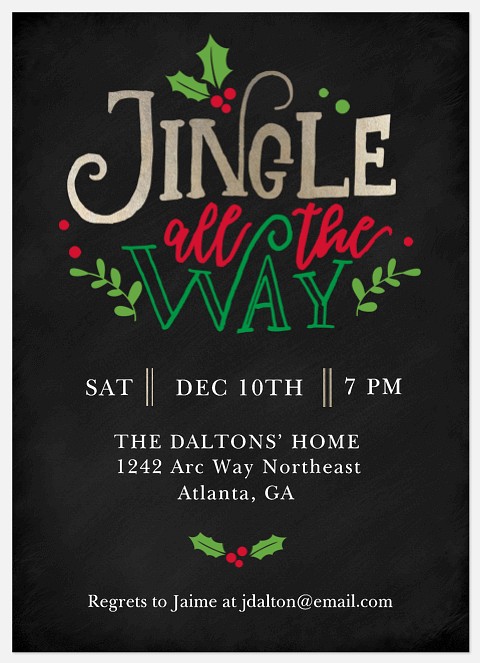 Jingle All The Way Holiday Party Invitations