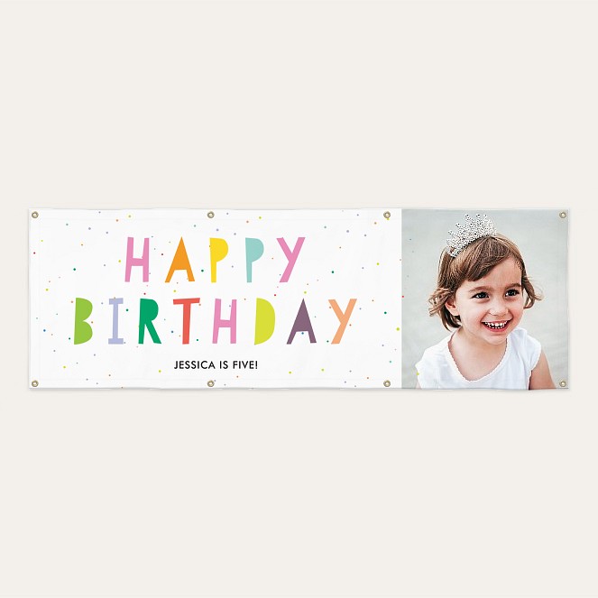 Confetti Celebration Birthday Banner Custom Banners