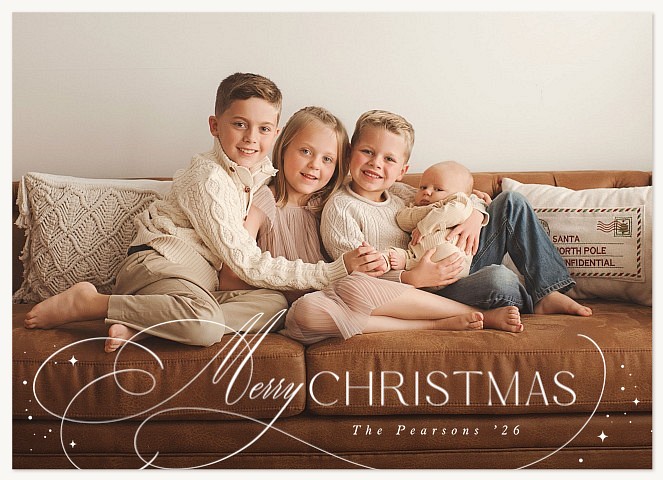 Christmas Magic Sparkles Personalized Holiday Cards