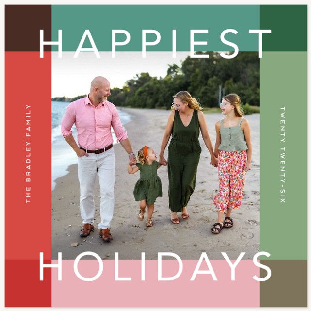 A Bright Border Personalized Holiday Cards
