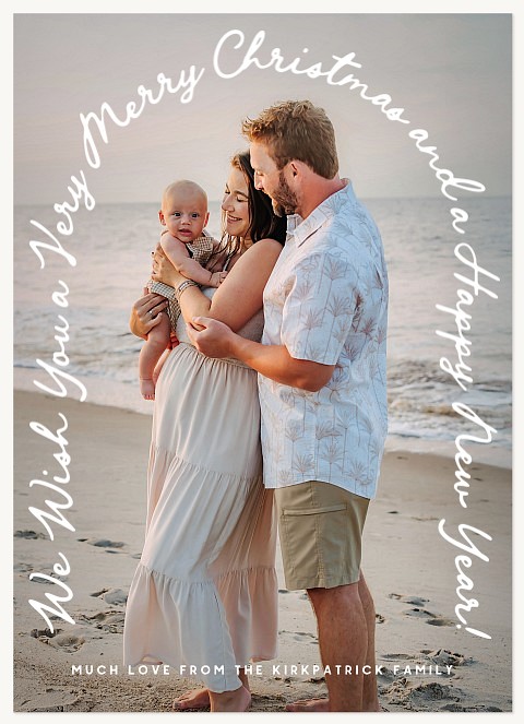 Arching Script Personalized Holiday Cards