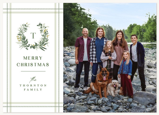 Plaid Crest Personalized Holiday Cards