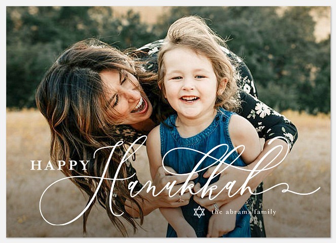 Hanukkah Script Hanukkah Photo Cards