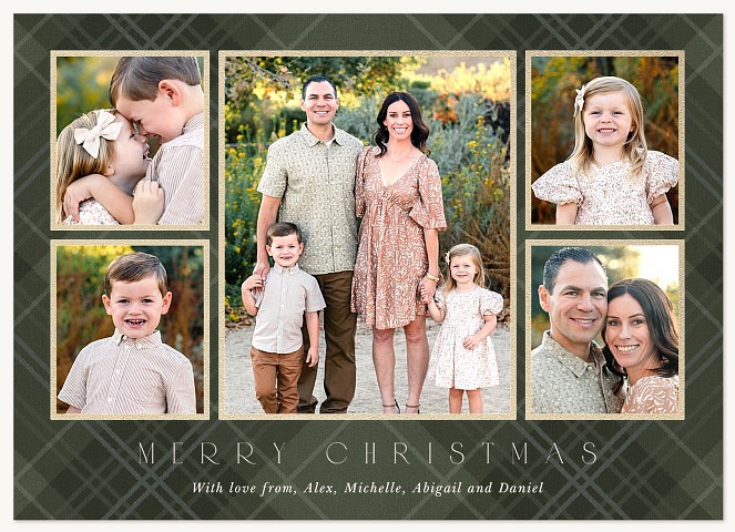 Plaid Noel Personalized Holiday Cards