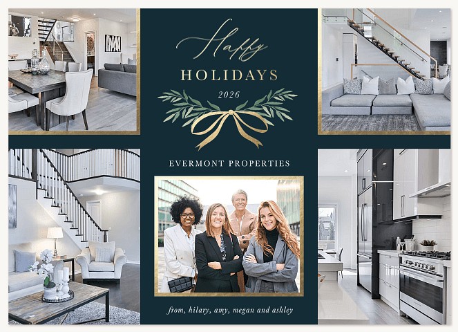 Gilded Bow Business Holiday Cards