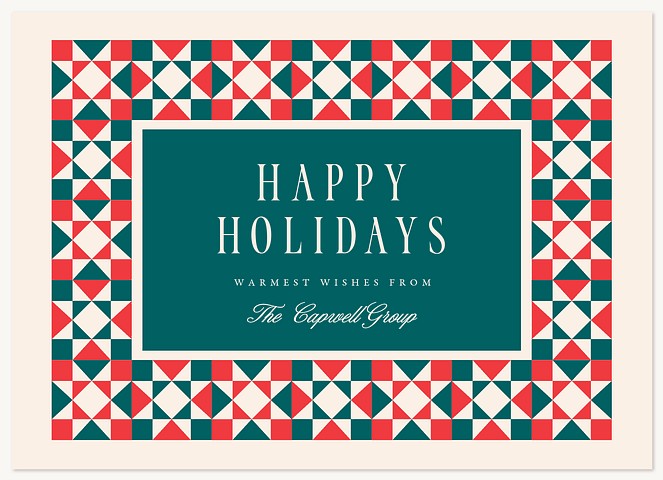 Folk Print Business Holiday Cards