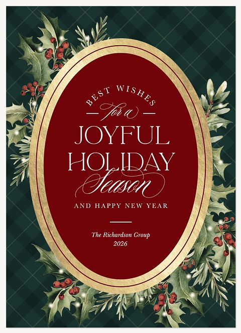 Gilded Tartan Business Holiday Cards
