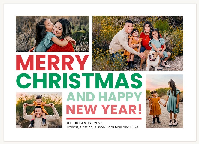 Bright Cheer Personalized Holiday Cards