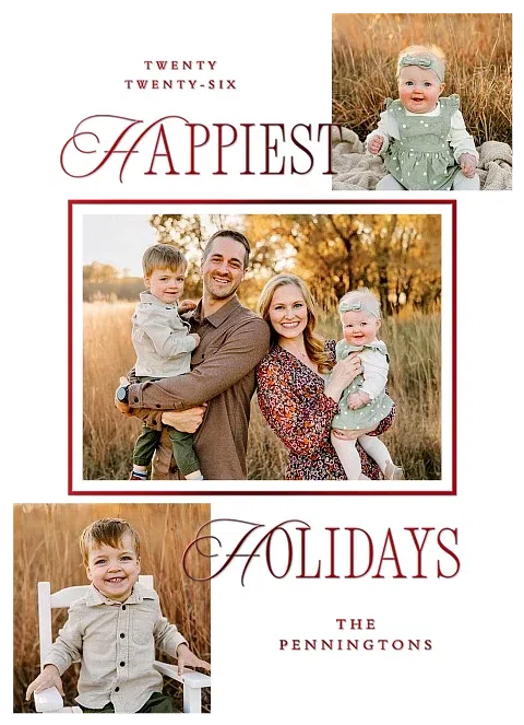 Scripted Frame Personalized Holiday Cards
