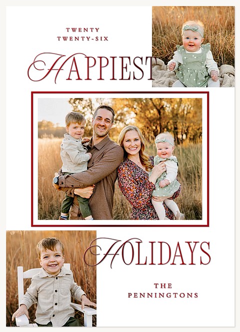Scripted Frame Personalized Holiday Cards