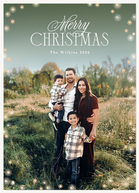 Golden Stars Personalized Holiday Cards