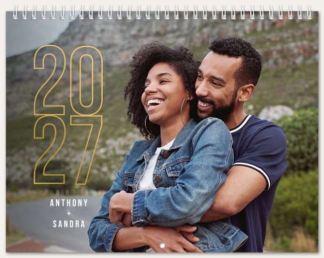 Outlined Year Calendar Personalized Photo Calendars