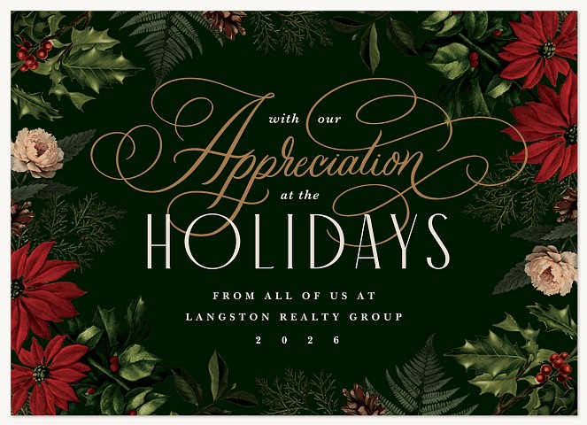 Blooming Appreciation Business Holiday Cards