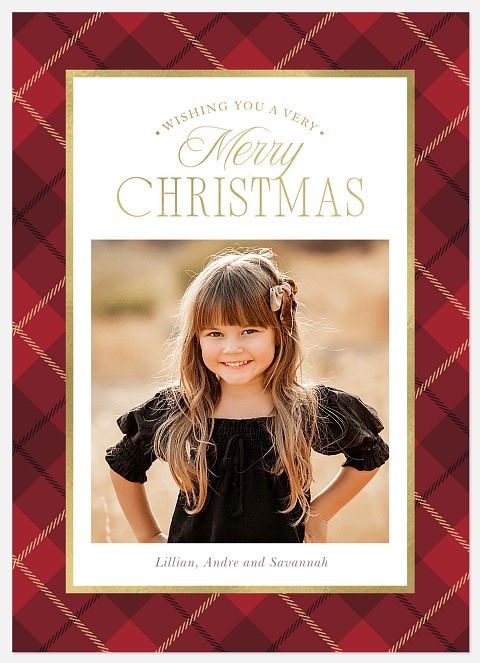 Classic Plaid Holiday Photo Cards