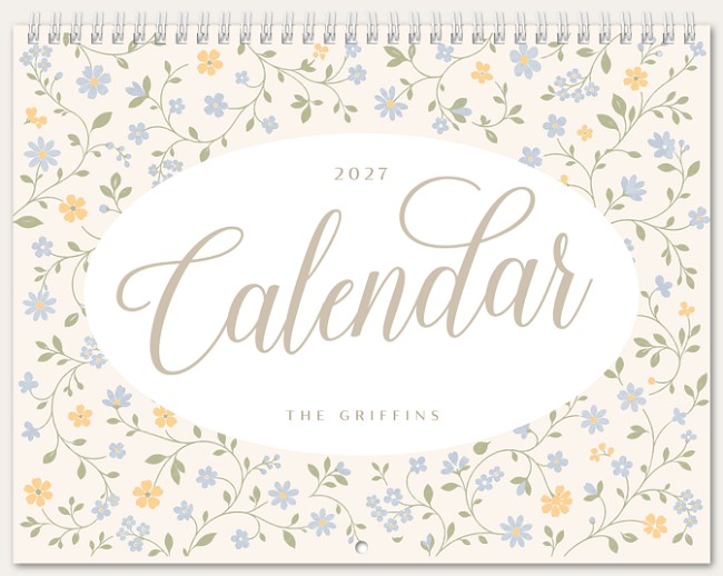 Flower Border Calendar Personalized Photo Calendars